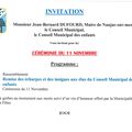 INVITATION A LA CÉRÉMONIE DU 11 NOVEMBRE