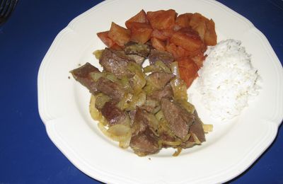 Émincée de foie de veau aux oignons et pommes de terre au paprika