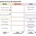 Menus de la semaine du 16 octobre