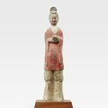 A painted pottery figure of an official, Northern Wei dynasty