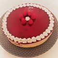 Entremet aux agrumes, vanille et framboise