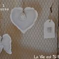 VENDU # 353 - Lot de 3 Suspensions en linge ancien - 15 euros