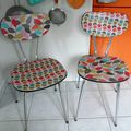 Paires de chaises en formica