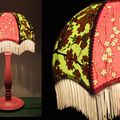 Lampe rétro en papier japonais rose et vert,