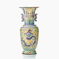 A Rare ’Vietnamese Market’ Enamel on Copper ’Dragon’ Vase, mark and period of Thiệu Trị (1841‑1847)