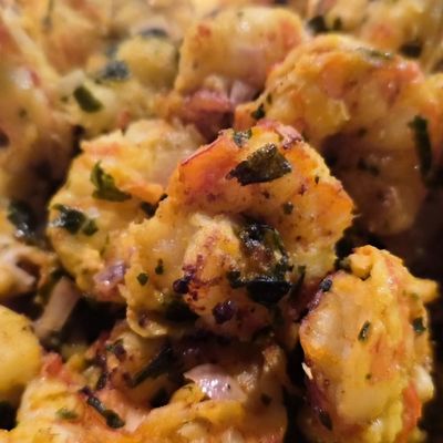 Crevettes marinées grillées à l'air fryer