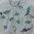 Tunique Petit Bateau motifs éléphants bleu canard 6 mois