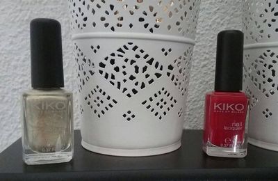 Nail Lacquer (274 Gold Microglliter/240 Apple Red) kiko