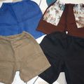 des shorts en série pour mon fils, tous en lin.