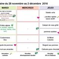 Menus de la semaine