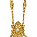 A Late 19th-Early 20th Century Gem-Set Pendant Necklace, by Louis Wiese 
