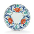 A porcelain dish with flowers, Nabeshima ware, Okawachi, Hizen province, Edo period, late 17th-early 18th century