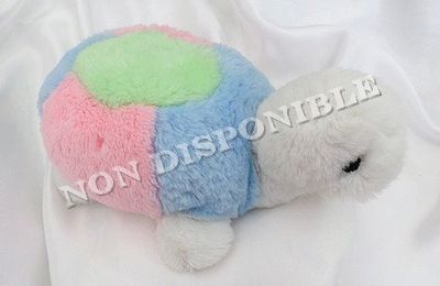 Doudou Peluche Tortue Blanc Bleu Vert Rose Vintage Boulgom