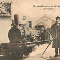 Carte postale passe-partout : "Gare de Belfort" avec loco & voyageur à droite