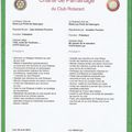 Charte de parrainage du Club Rotaract par le Club Rotary