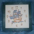 HORLOGE BATEAU BLEU TURQUOISE