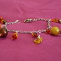 Bracelet orange/marron/jaune