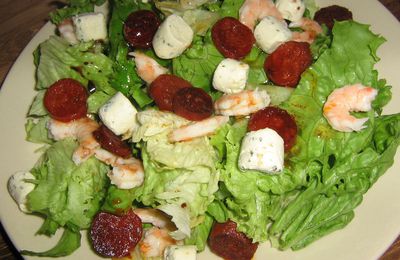 Salade chorizo / crevettes