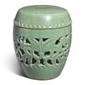 A carved and reticulated celadon-glazed 'Longquan' garden seat, Ming dynasty (1368-1644)