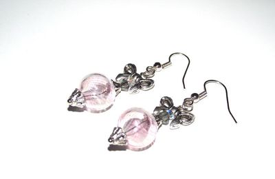 Boucles d'oreille créateur perle de verre soufflé murano 