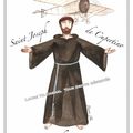 Aquarelle de saint Joseph de Cupertino, moine franciscain, patron des aviateurs