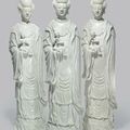 Three large Chinese Dehua figures of Guanyin Late 17th/early 18th century