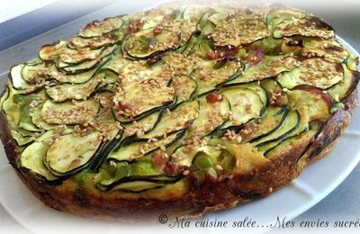 GÂTEAU DE COURGETTES - LARDONS FUMÉS 