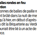 incendie de balles de paille