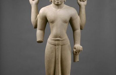 Standing Four-Armed Vishnu, Vietnam (Mekong Delta area), pre-Angkor period, second half of the 7th century