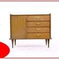 Buffet commode vintage bois clair années 1970