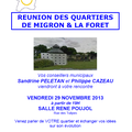 REUNION DU QUARTIER DE MIGRON & LA FORET- 29 novembre 2013