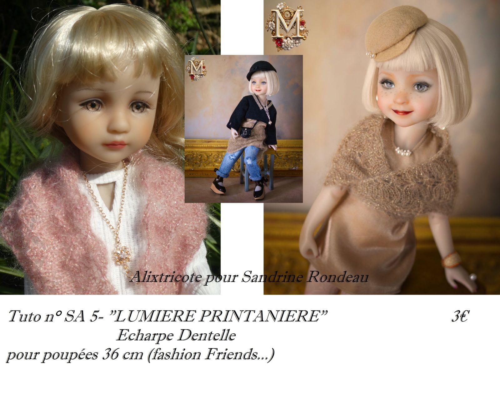 Tuto n° SA 5- Echarpe dentelle  Lumière printanière .