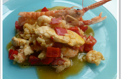 Wok de riz façon paella