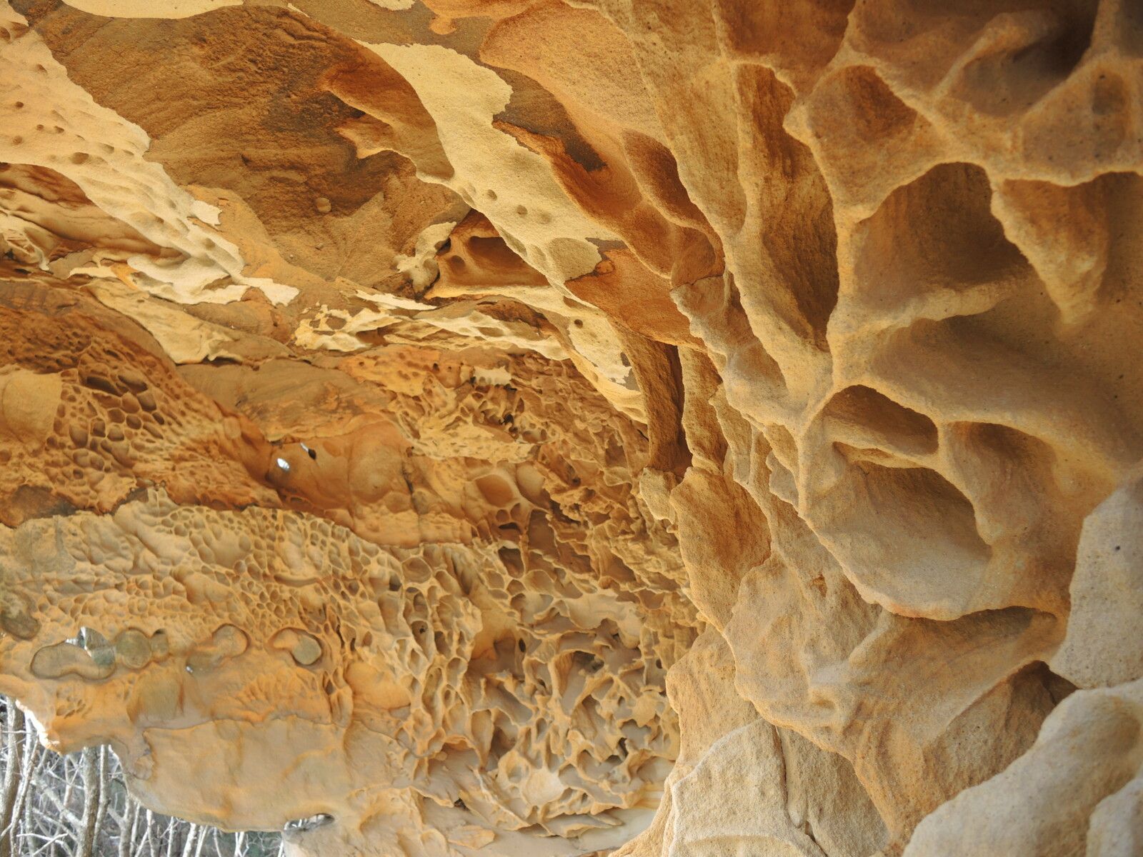 Vallée des Couleurs, le dernier rocher, plafond. (Espagne)