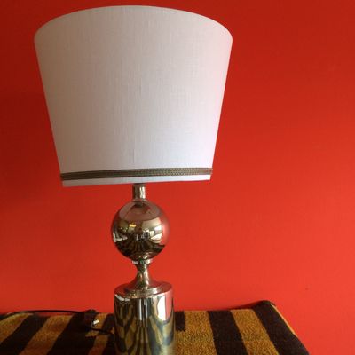 Lampe Barbier, design 1970, métal chromé 