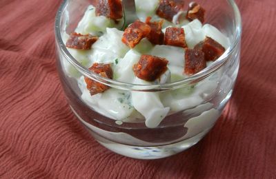 verrines de concombre au chorizo