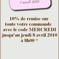 Promo du mercredi 7 avril 2010