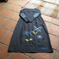 customization d'une vielle robe en lin bleu marine