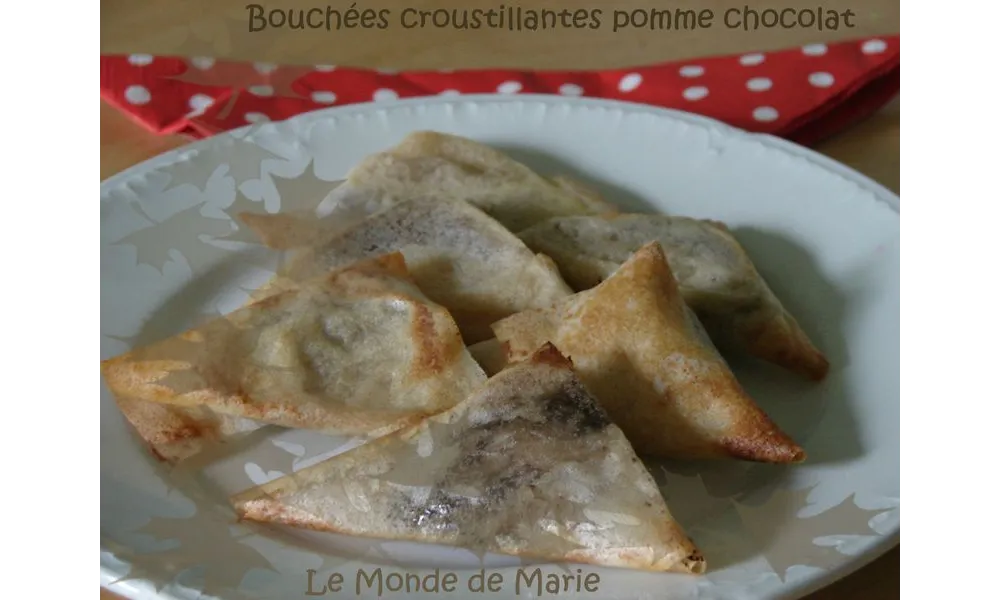 Petites bouchées croustillantes pomme chocolat