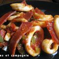 Calamars au chorizo et à la piperade origine basque