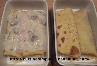 Crêpes jambon, fromage, champignon (version allégée)