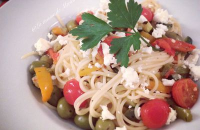 Spaghetti aux légumes du Sud et fêta 