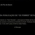 Centenário da Publicação de "Os Pobres" de Raúl Brandão