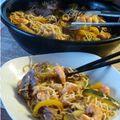 ღ " MIAM " WOK de Nouilles Chinoises Crevettes -Bœuf et légumes 