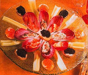 Feuilles d’endives en amuse-bouches