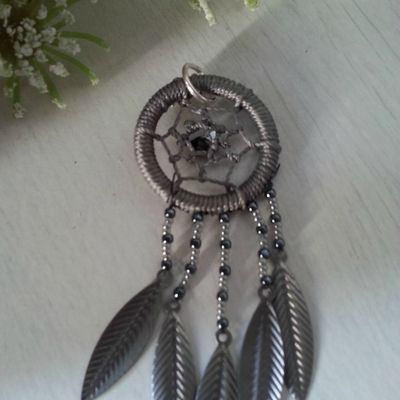 Pendentif Attrape rêves gris