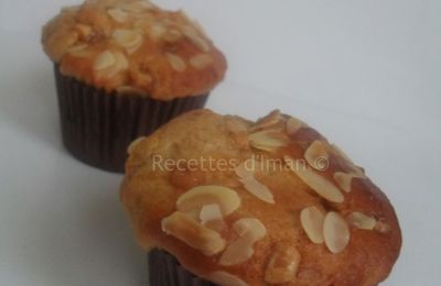 Muffins au caramel & aux amandes effilées