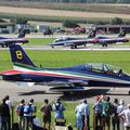 Air14 Airshow Payerne, 04/09/2014. Aermacchi MB339 PAN Frecce Tricolori aerobatic team (training). Photos: Jean-Luc