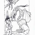 Dragon gaffeur. dessin au feutre