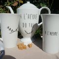 Set Théière + 2 grandes tasses "A l'heure du thé"